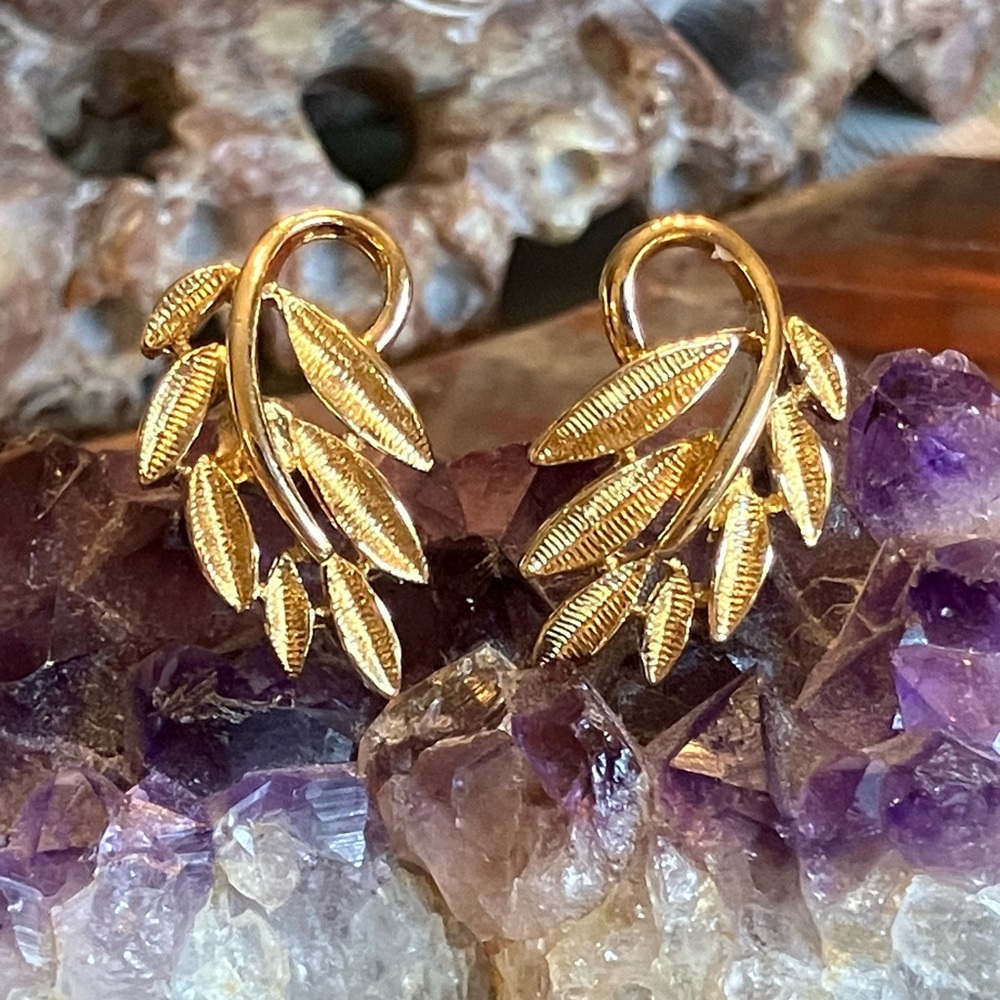 Napier Gold Leaf  Gold-tone Pierced Earrings